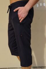 MİAMİ BEACH SİYAH BÜYÜK BEDEN ESNEK KUMAŞ KAPRİ ŞORT