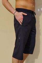 MİAMİ BEACH SİYAH BÜYÜK BEDEN ESNEK KUMAŞ KAPRİ ŞORT